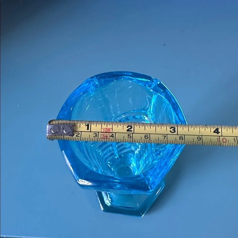 Vintage Beautiful Depression Blue Glass Vase